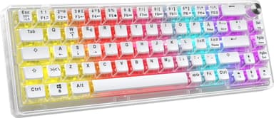 NOS C450 Mini Pudding65 tastatur (gjennomsiktig, hvite taster)
