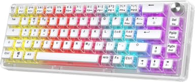 NOS C450 Mini Pudding65 tastatur (gjennomsiktig, hvite taster)
