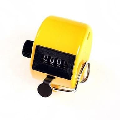 Håndteller med firesifret teller, gul