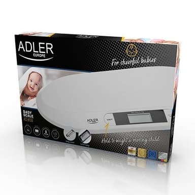 Adler vit babyvåg med stor plattform