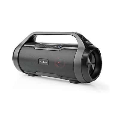 Nedis Bluetooth® Party Boombox | 6 timer | 2.0 | 120 W | Media avspilling: AUX / Micro SD / USB | IPX5 | Linkable | Bære håndtak | Party lys | Sort