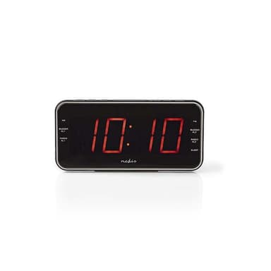Nedis Digital Alarm Clock Radio | LED Vise | 1x 3.5 mm Lyd inngang | Tidsframskriving | AM / FM | slumrefunksjon | Sleep timer | Antall alarmer: 2 | Sort