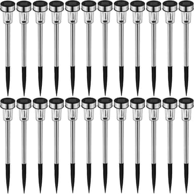 24 stk solcellelamper LED - sølv