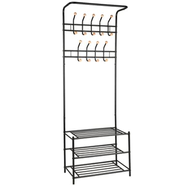 Garderobe med 3 skohyller - svart