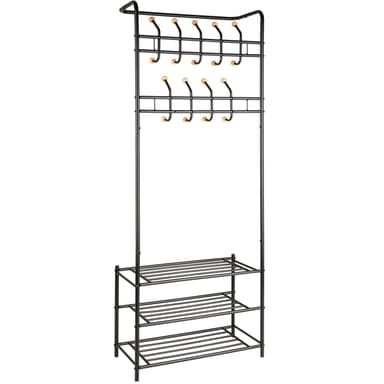 Garderobe med 3 skohyller - svart