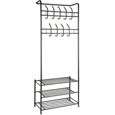 Garderobe med 3 skohyller - svart