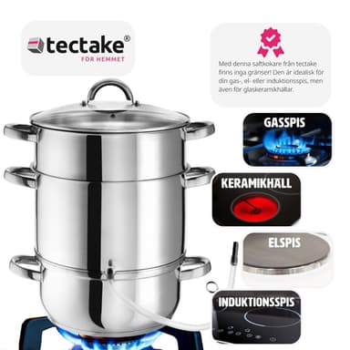 Saftkoker 15 liter - 4 kg kapasitet - sølv
