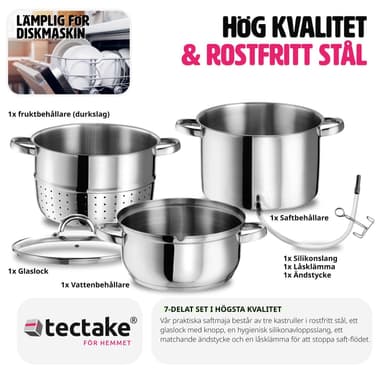 Saftkoker 15 liter - 4 kg kapasitet - sølv