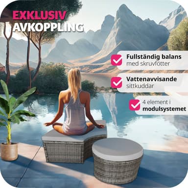 Solseng poly rotting - soløy Santorin - grå