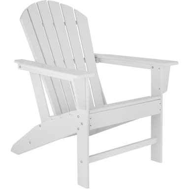 Hagestol med fotskammel Adirondack-Design - hvit