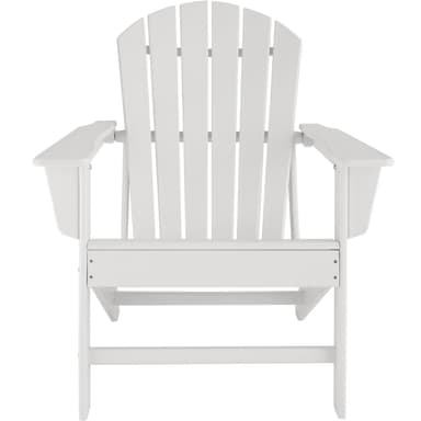 Hagestol med fotskammel Adirondack-Design - hvit