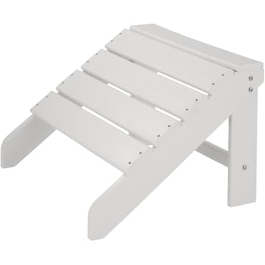 Hagestol med fotskammel Adirondack-Design - hvit