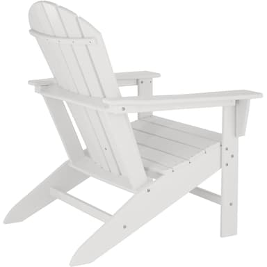 Hagestol med fotskammel Adirondack-Design - hvit