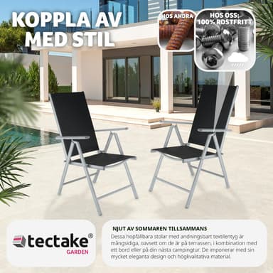 2 stk Aluminium hagestoler - sølv