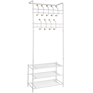 Garderobe med 3 skohyller - hvit