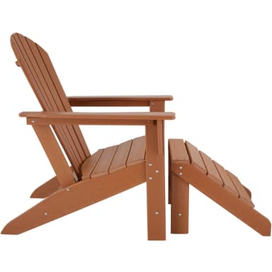 Sett av 2 hagestoler med fotskammel Adirondack-Design - brun