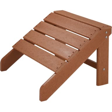 Sett av 2 hagestoler med fotskammel Adirondack-Design - brun
