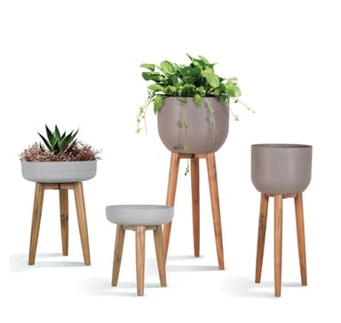 Planteholder SANDSTEIN D40xH97cm, brun
