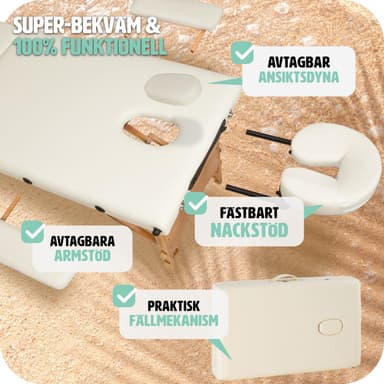 Massasjebenk med 2 soner, 5 cm polstring - beige