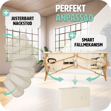 Massasjebenk med 2 soner, 5 cm polstring - beige