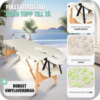 Massasjebenk med 2 soner, 5 cm polstring - beige