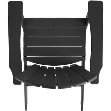 Hagestol med fotskammel Adirondack-Design - svart
