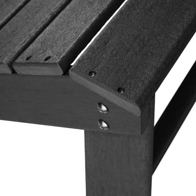 Hagestol med fotskammel Adirondack-Design - svart