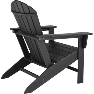 Hagestol med fotskammel Adirondack-Design - svart