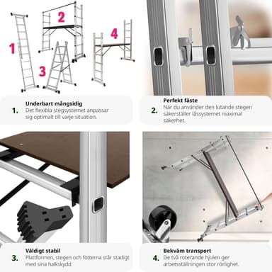 Stillas universalstige aluminium - sølv