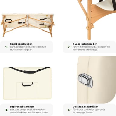 3-sone massasjebenk Daniel - beige
