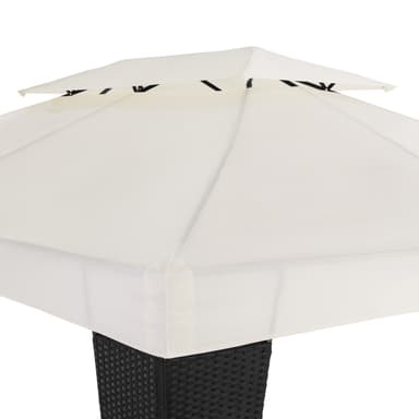 Polyrattan Hagepaviljong 3x4m - svart/krem