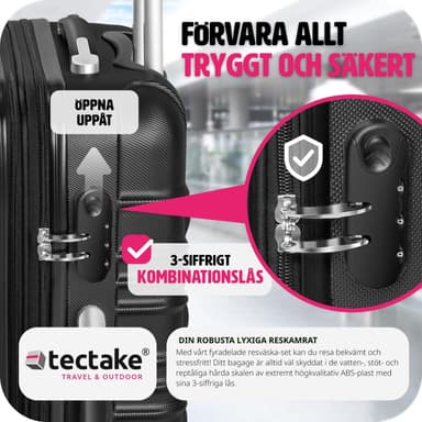 Koffert sett 4 deler hardcase - svart