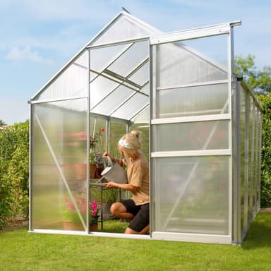 Aluminium Drivhus med fundament - 190 x 185 x 195 cm