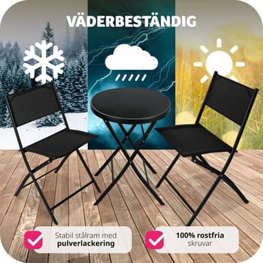 Hagemøbler - balkongsett Düsseldorf - svart