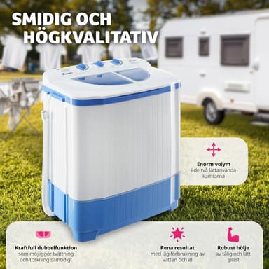 Mini vaskemaskin 4,5 kg med sentrifuge 3,5 kg - hvit