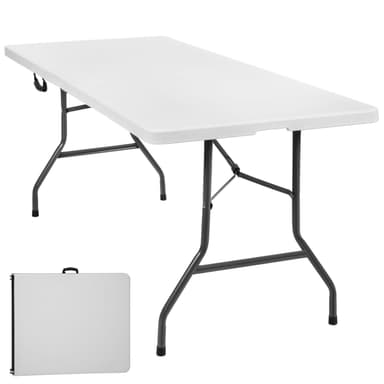 Campingbord sammenleggbart - 183x76x74cm - hvit