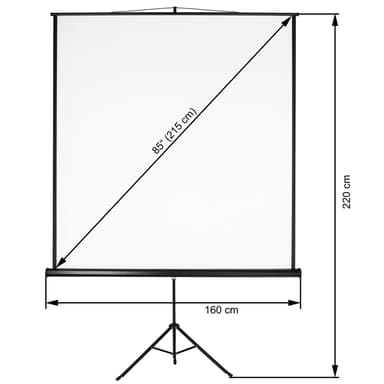 Projektor lerret med stativ - 152 x 152 cm