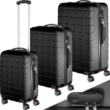 Koffert sett 3 deler hardcase - svart