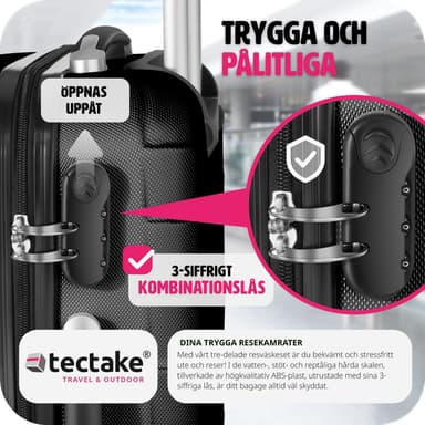 Koffert sett 3 deler hardcase - svart