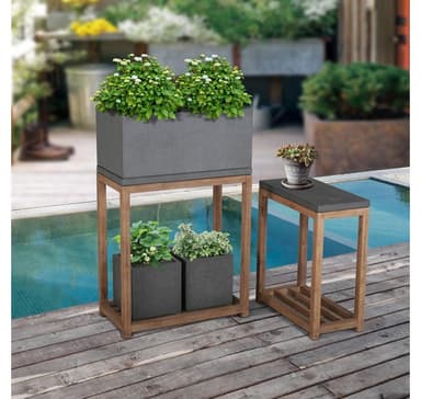 Planteholder SANDSTEIN 65x34,5xH28cm, grå
