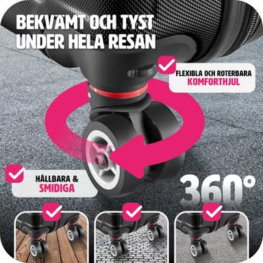 Koffert sett 3 deler hardcase - svart