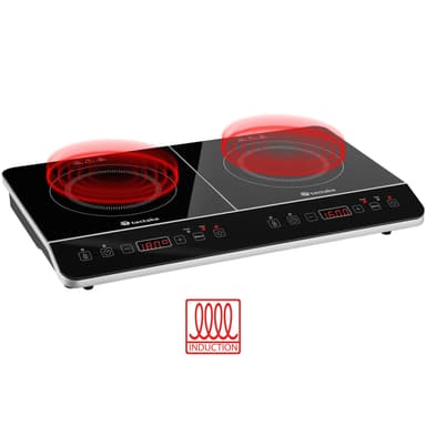 Dobbel induksjonskokeplate 3400 W - svart