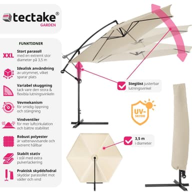 Parasoll 350cm - beige