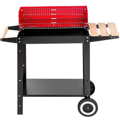 BBQ Kullgrill med to hjul - svart/rød