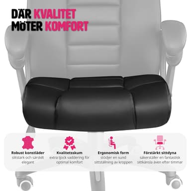 Kontorstol Lyx av kunstlær - svart