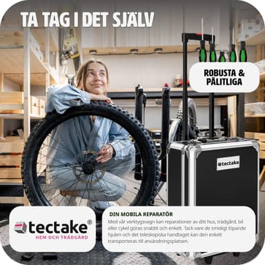 Verktøykasse på hjul 1200 deler - svart