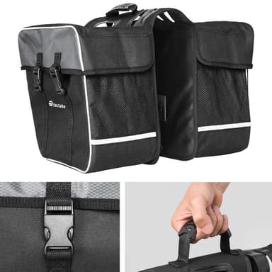 Sykkelveske med refleksstriper 35 l - svart
