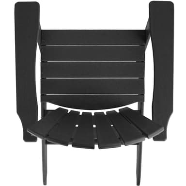 2 hagestoler med 2 fotstøtter og sidebord - svart