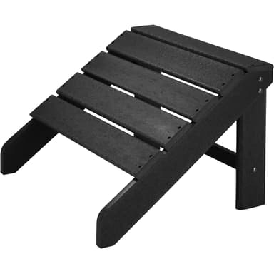 2 hagestoler med 2 fotstøtter og sidebord - svart