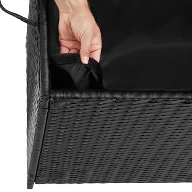 Puteboks med hjul 297 L - 117x54x64cm - svart/svart
